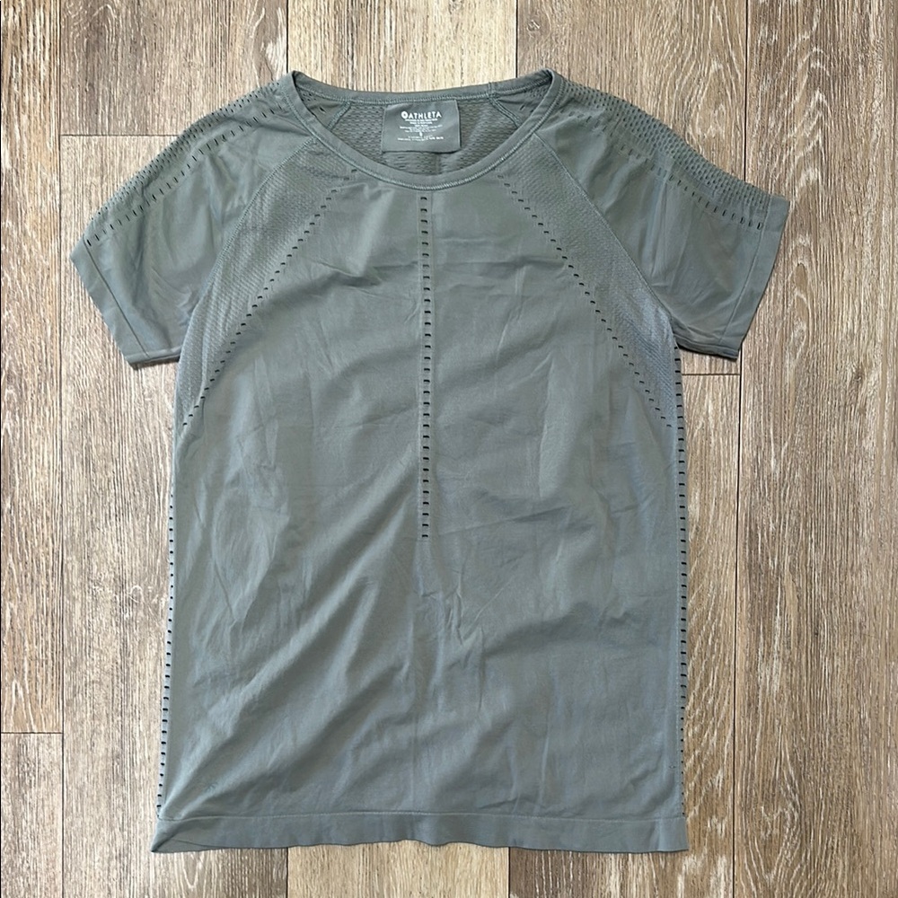 Athleta light army green Perforated Tee